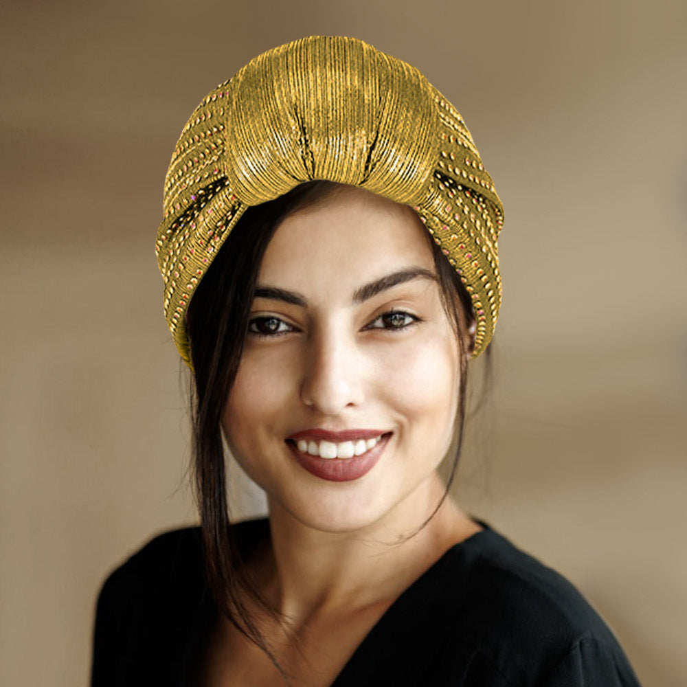 Блестящая шляпа-тюрбан FASHNZFAB, золото
Блестящая шляпа-тюрбан FASHNZFAB, золото