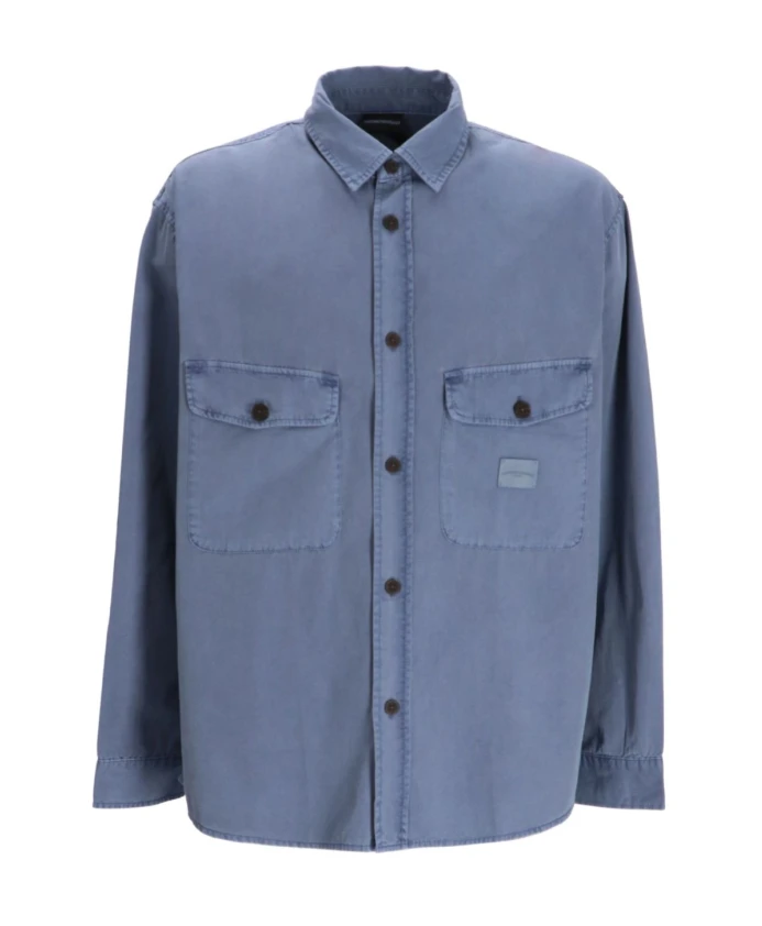 Удобная рубашка с накладными карманами из саржевой ткани. Emporio Armani, синий
Удобная рубашка с накладными карманами из саржевой ткани. Emporio Armani, синий