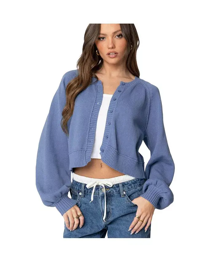 Женский вязаный кардиган Sammi с рукавами-фонариками Edikted, синий
Женский вязаный кардиган Sammi с рукавами-фонариками Edikted, синий