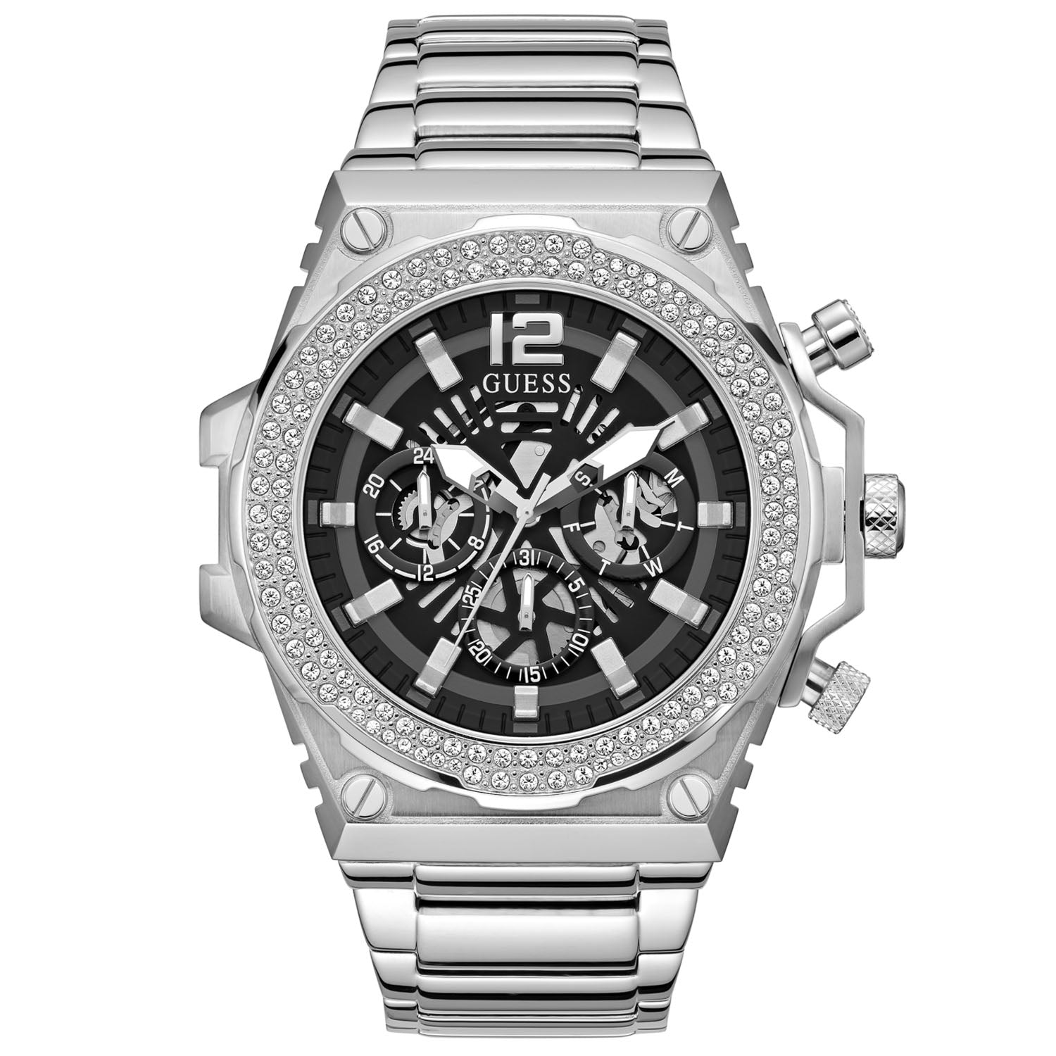 Мужские классические часы Guess с черным циферблатом
Мужские классические часы Guess с черным циферблатом