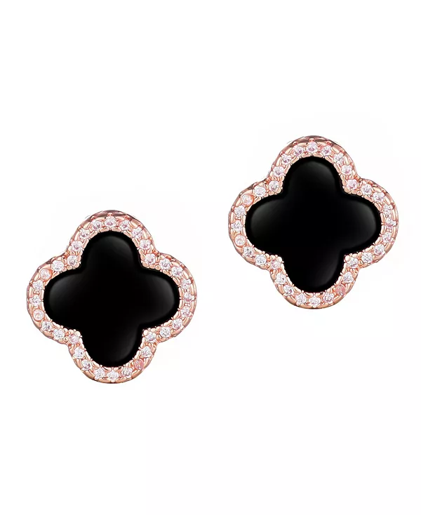 Серьги-Гвоздики с клевером из розового золота и черным ореолом Adornia, black
Серьги-Гвоздики с клевером из розового золота и черным ореолом Adornia, black