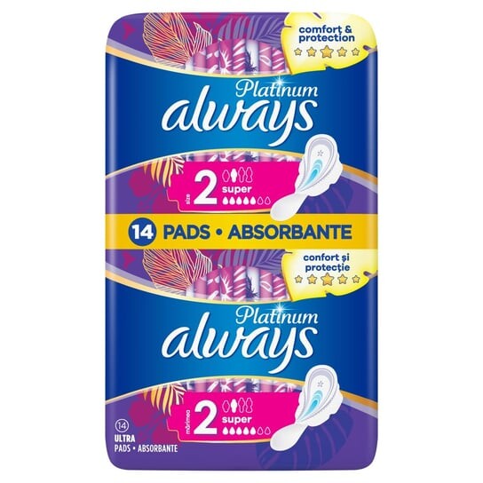 Гигиенические прокладки, 12 шт. Always, Platinum Super
Гигиенические прокладки, 12 шт. Always, Platinum Super