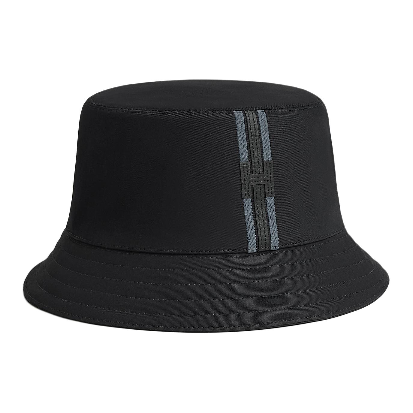 Хлопковая шляпа-ведро мужская черная HERMES 
Хлопковая шляпа-ведро мужская черная HERMES