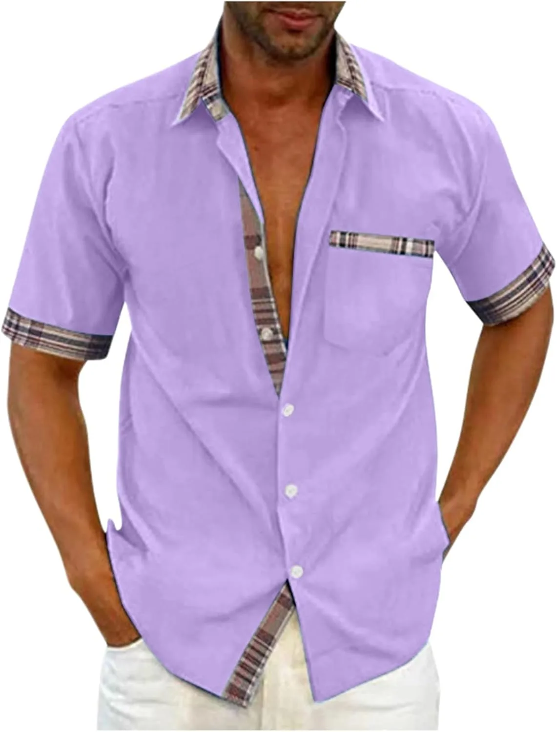 Мужская рубашка с коротким рукавом Casual Fit, летняя, с отложным воротником
Мужская рубашка с коротким рукавом Casual Fit, летняя, с отложным воротником