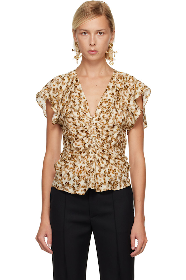 Isabel Marant Блузка Lonea бежевого и кремового цвета
Isabel Marant Блузка Lonea бежевого и кремового цвета