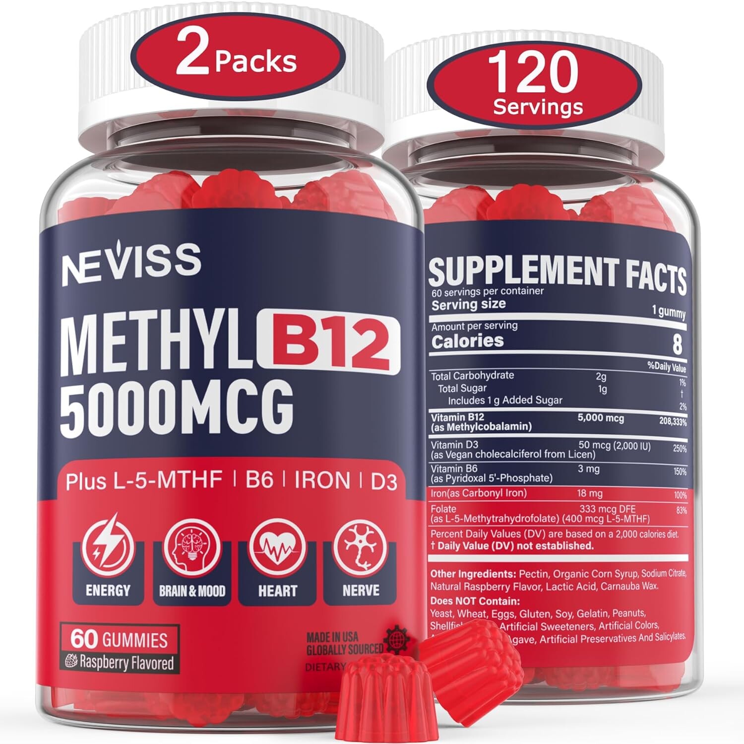 Комплекс Витаминов В6, В9, В12, D3, железо NEVISS, 2 упаковки по 60 таблеток
Комплекс Витаминов В6, В9, В12, D3, железо NEVISS, 2 упаковки по 60 таблеток