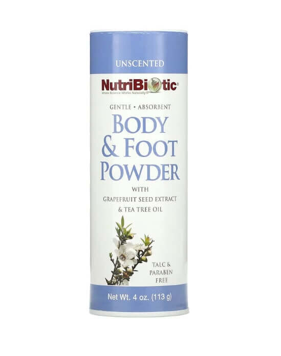 Пудра для тела и ног с экстрактом семян грейпфрута и маслом чайного дерева, без запаха, 113 г, NutriBiotic
Пудра для тела и ног с экстрактом семян грейпфрута и маслом чайного дерева, без запаха, 113 г, NutriBiotic
