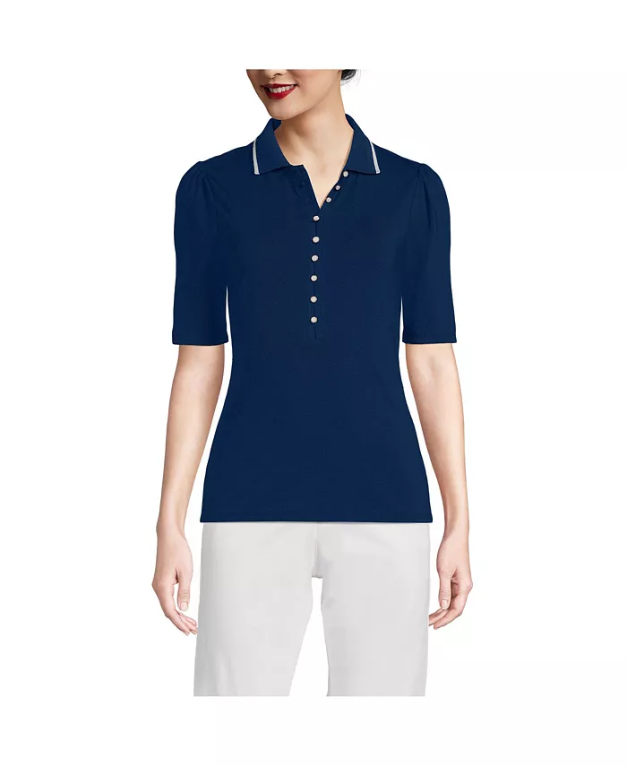 Женская поло с коротким рукавом из легкого джерси с декоративными элементами Lands' End, синий
Женская поло с коротким рукавом из легкого джерси с декоративными элементами Lands' End, синий