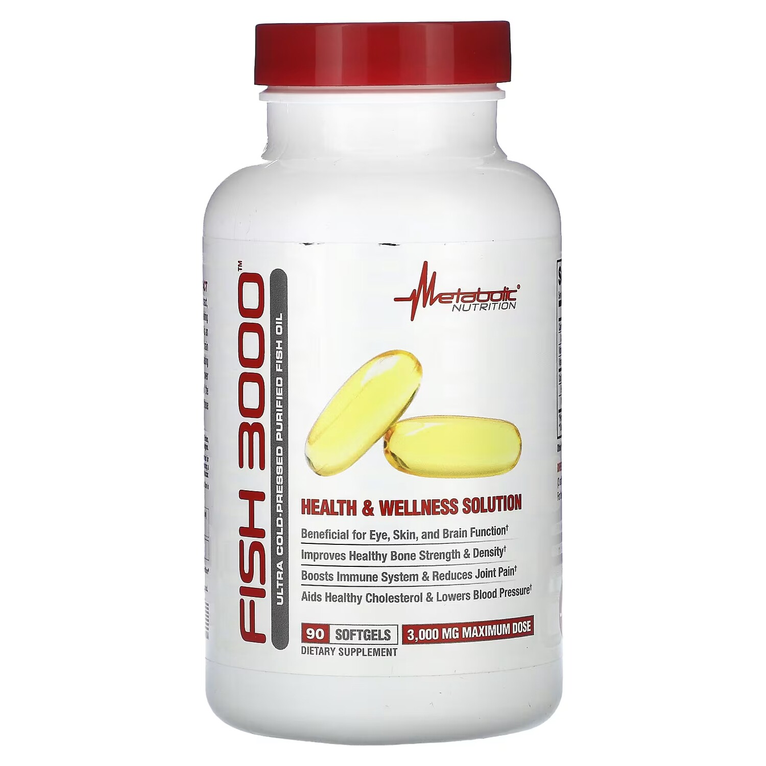 Рыбий жир очищенный Metabolic Nutrition Fish 3000 ультрахолодного отжима, 90 мягких таблеток
Рыбий жир очищенный Metabolic Nutrition Fish 3000 ультрахолодного отжима, 90 мягких таблеток