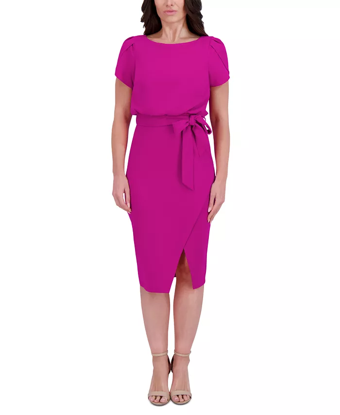 Женское платье-футляр с тюльпанообразными рукавами и завязкой на талии kensie, розовый
Женское платье-футляр с тюльпанообразными рукавами и завязкой на талии kensie, розовый