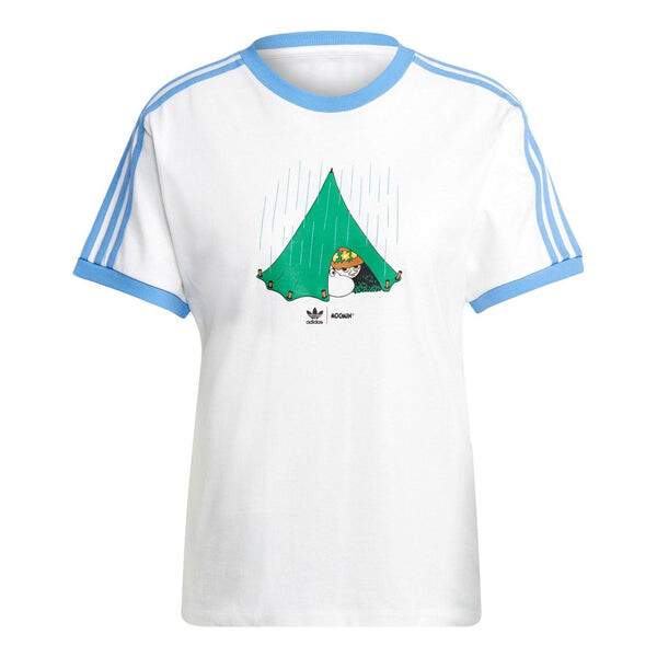 Футболка оригиналы x муми футболка с тремя полосками Adidas, белый 
Футболка оригиналы x муми футболка с тремя полосками Adidas, белый