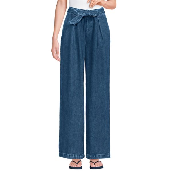 Укороченные плиссированные брюки с высокой посадкой и расклешенными штанинами Lands' End, цвет crawford wash
Укороченные плиссированные брюки с высокой посадкой и расклешенными штанинами Lands' End, цвет crawford wash