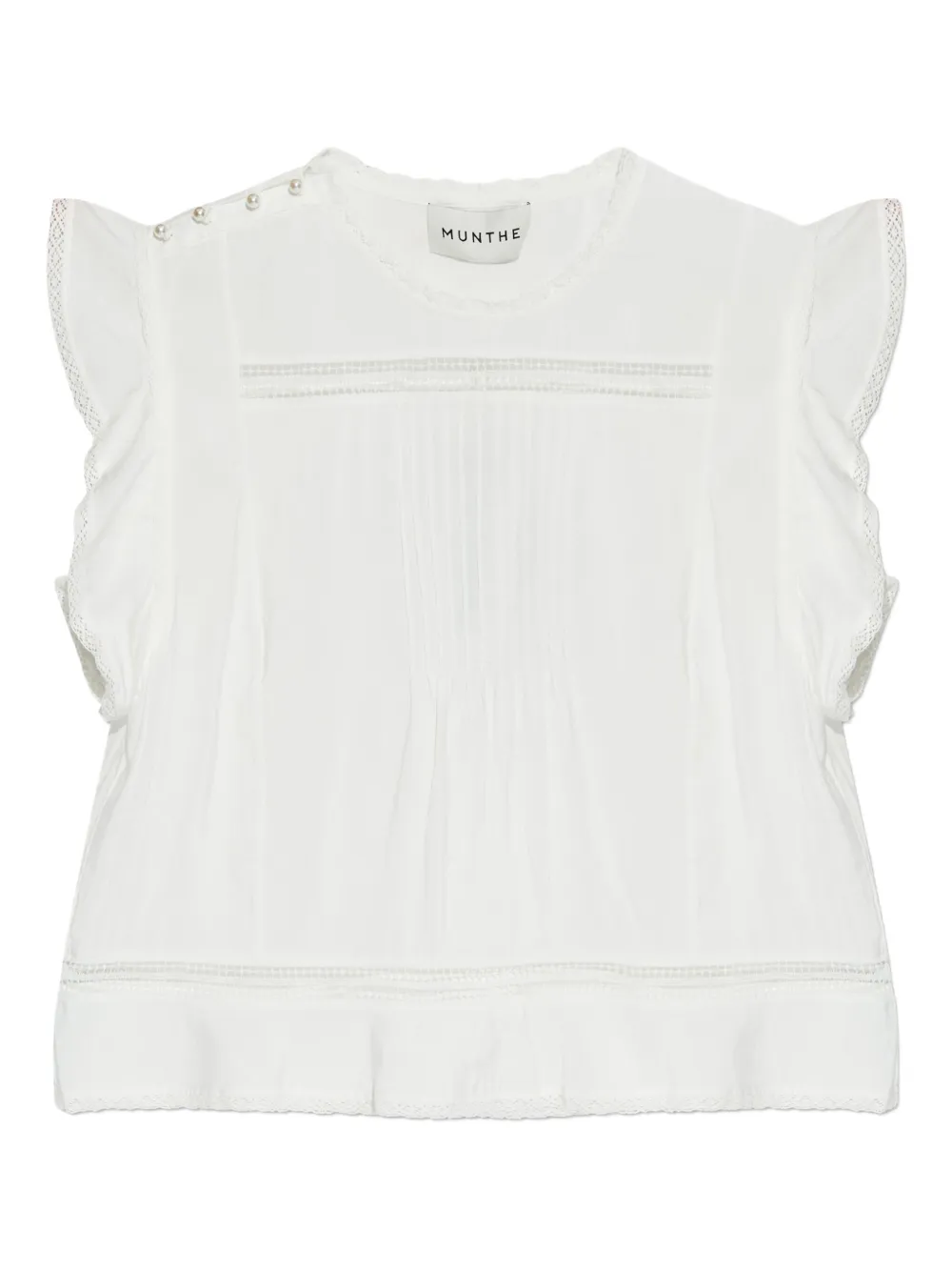 Блузка с короткими рукавами и оборками MUNTHE, белый
Блузка с короткими рукавами и оборками MUNTHE, белый