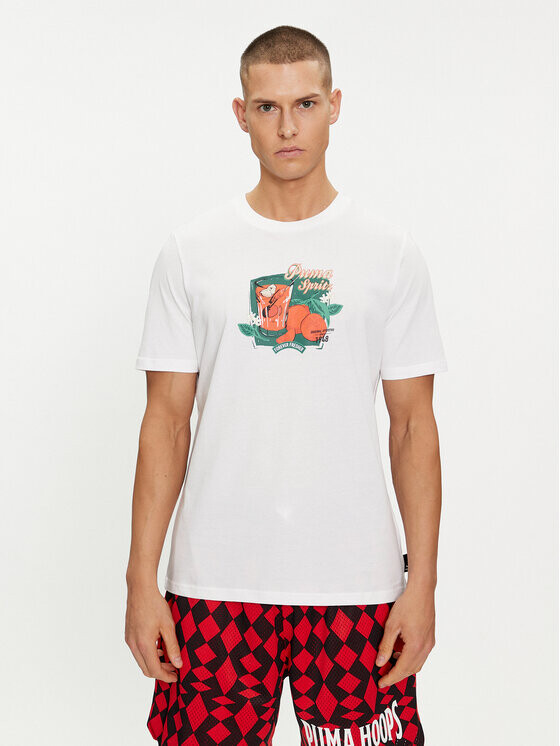 Футболка стандартного кроя Puma, белый 
Футболка стандартного кроя Puma, белый