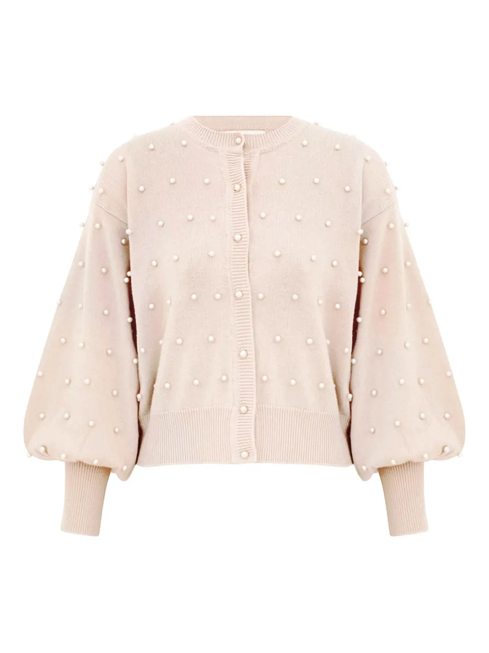 Кардиган с объемными рукавами и искусственным жемчугом Zimmermann, белый
Кардиган с объемными рукавами и искусственным жемчугом Zimmermann, белый