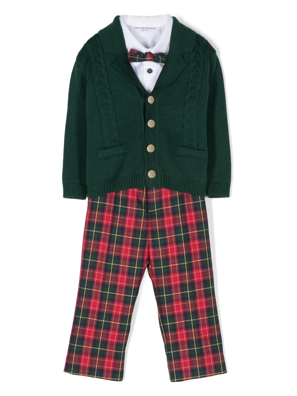 Комплект из блейзера и брюк в клетку Colorichiari, зеленый
Комплект из блейзера и брюк в клетку Colorichiari, зеленый
