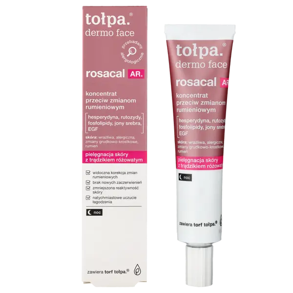 Концентрат против покраснений на ночь, 40 мл Tołpa Dermo face rosacal ar
Концентрат против покраснений на ночь, 40 мл Tołpa Dermo face rosacal ar