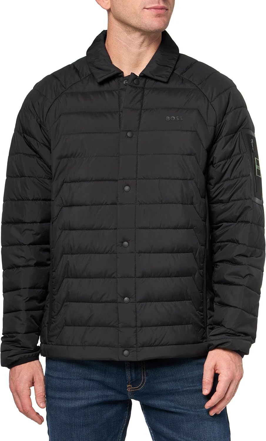 BOSS Men's High Tech Fill Quilted Overshirt, Black Olive
BOSS Men's High Tech Fill Quilted Overshirt, Black Olive