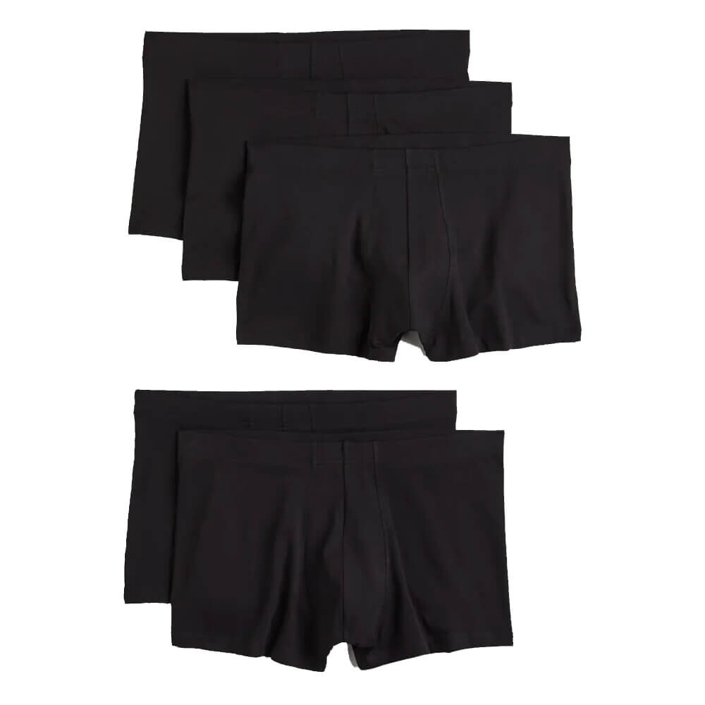 Набор базовых трусов-боксеров H&M, 5 предметов, чёрный
Набор базовых трусов-боксеров H&M, 5 предметов, чёрный