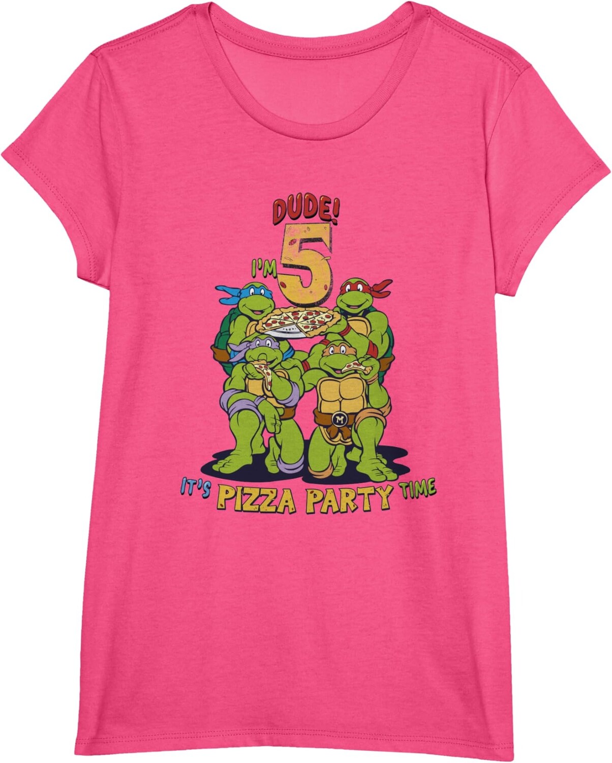 Детская футболка для девочек Teenage Mutant Ninja Turtles I'm 5 Dude Pizza Birthday Party, розовый вереск
Детская футболка для девочек Teenage Mutant Ninja Turtles I'm 5 Dude Pizza Birthday Party, розовый вереск