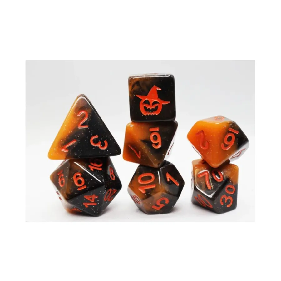 Набор Poly Set — Хэллоуинская тыква с оранжевым (7), Dice Sets - Resin/Acrylic - Rainbow & Multi-Colored (Foam Brain Games)
Набор Poly Set — Хэллоуинская тыква с оранжевым (7), Dice Sets - Resin/Acrylic - Rainbow & Multi-Colored (Foam Brain Games)