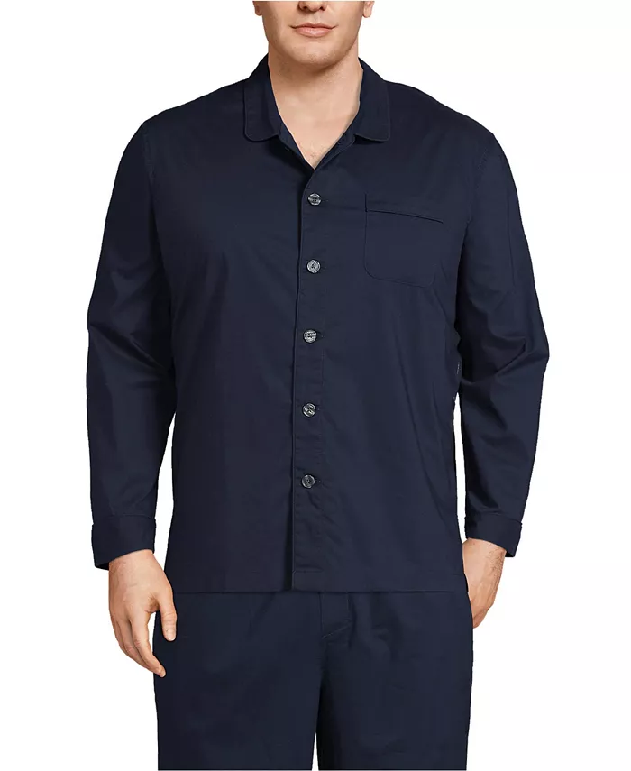Пижамная рубашка Big & Tall из поплина Lands' End, синий
Пижамная рубашка Big & Tall из поплина Lands' End, синий