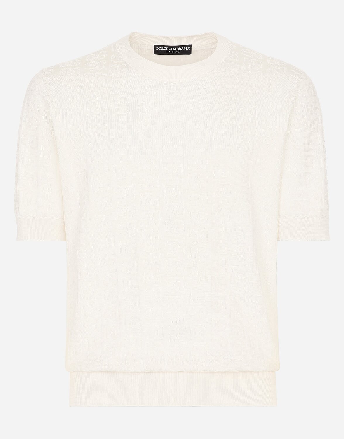 Шелковый джемпер из жаккарда с круглым вырезом и логотипом DG DOLCE & GABBANA, белый
Шелковый джемпер из жаккарда с круглым вырезом и логотипом DG DOLCE & GABBANA, белый