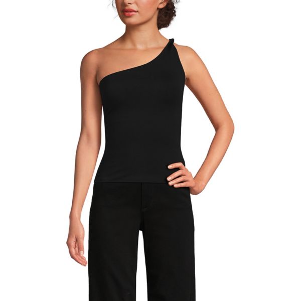 Женский облегающий топ с одним плечом Lands' End, черный
Женский облегающий топ с одним плечом Lands' End, черный