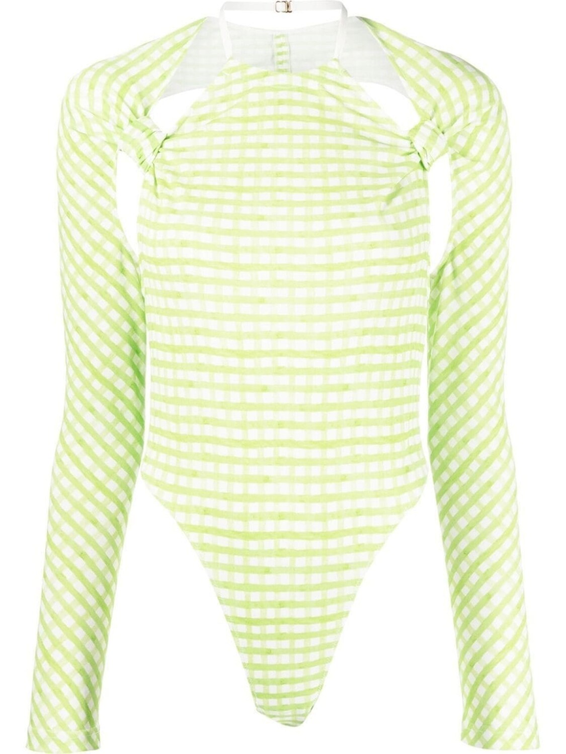 Jacquemus клетчатое боди с вырезами, зеленый
Jacquemus клетчатое боди с вырезами, зеленый