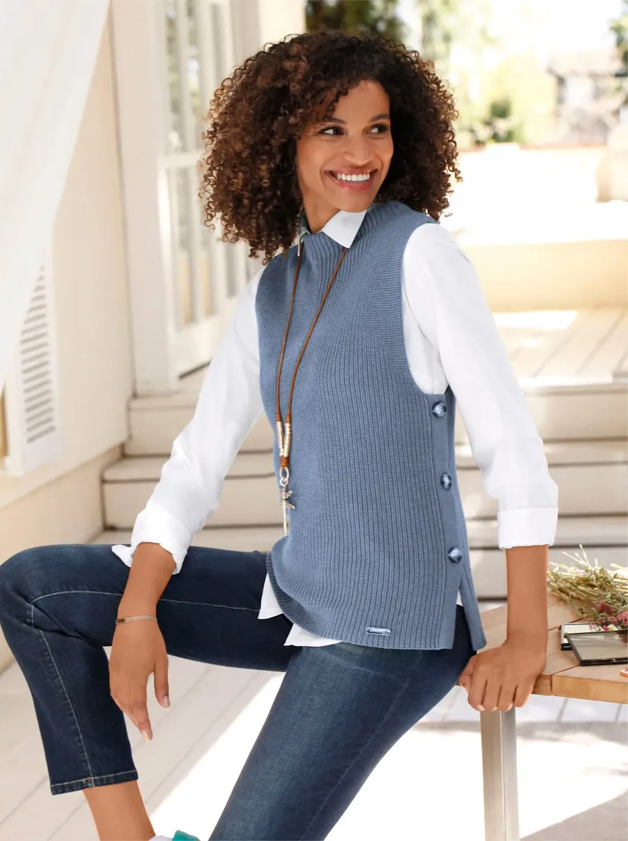 Casual Looks свитер-жилет "жилет-свитер", синий
Casual Looks свитер-жилет "жилет-свитер", синий