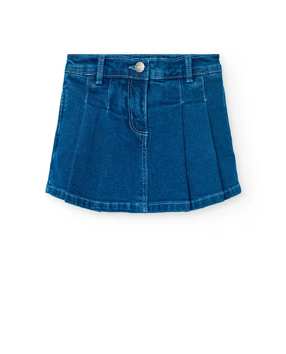Короткая юбка из плиссированного денима для девочки Boboli, синий
Короткая юбка из плиссированного денима для девочки Boboli, синий