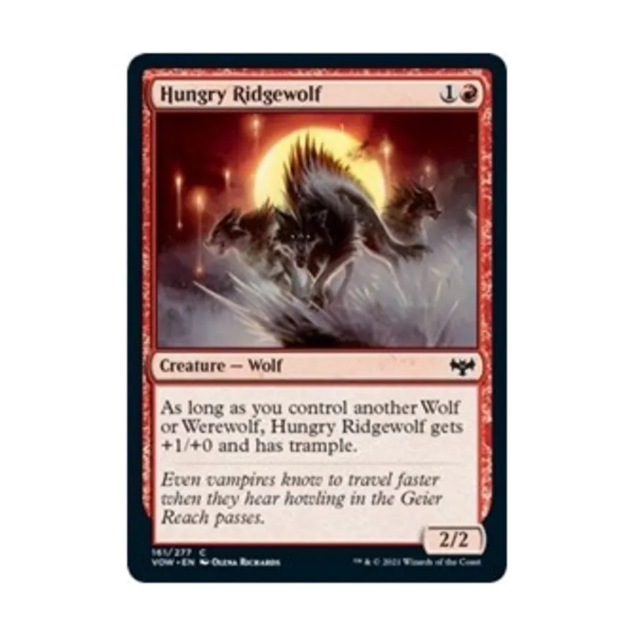 CCG Голодный Риджвульф (К), MTG - Innistrad: Crimson Vow
CCG Голодный Риджвульф (К), MTG - Innistrad: Crimson Vow