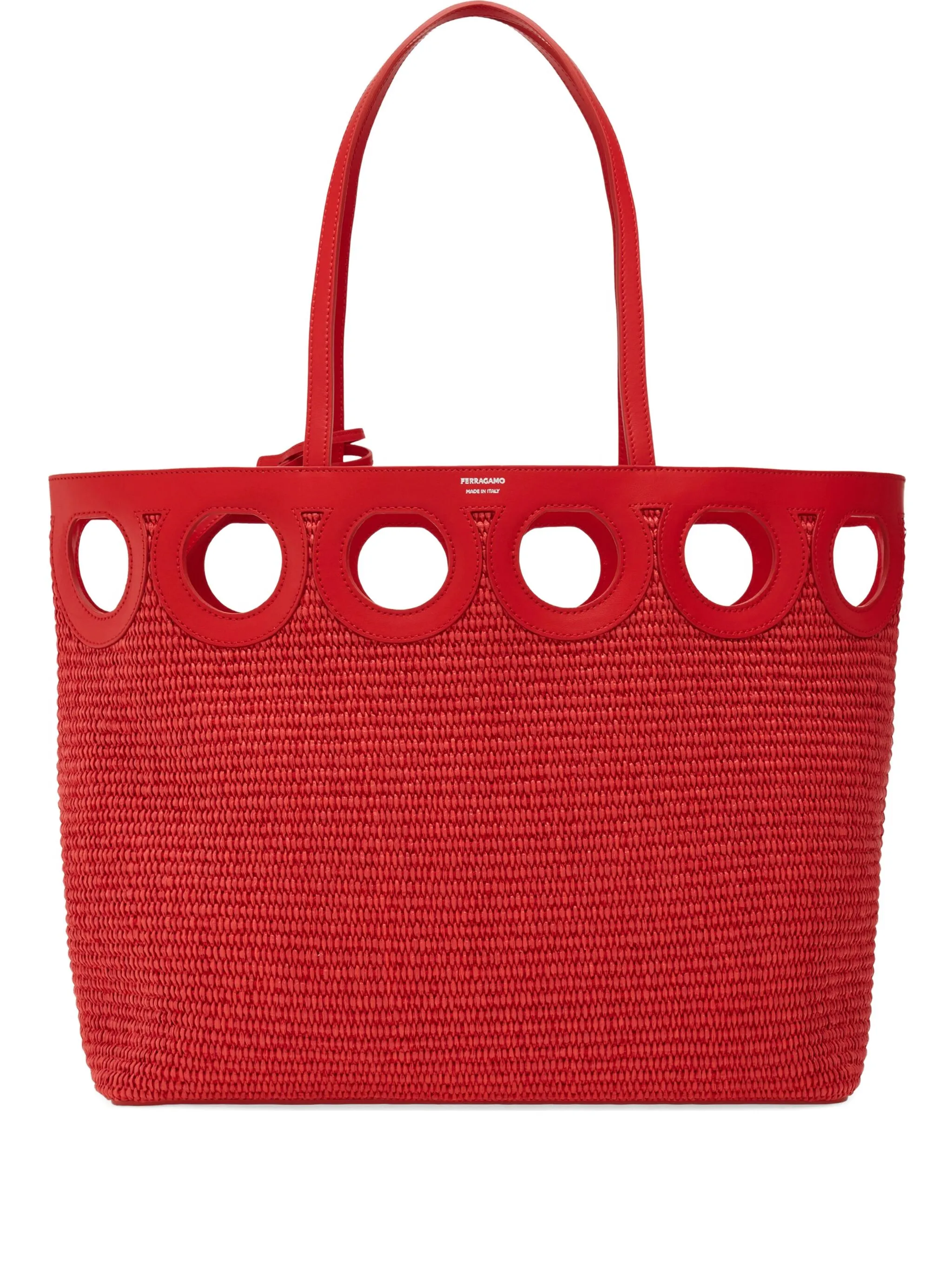 Большая сумка-тоут из рафии Ferragamo, красный
Большая сумка-тоут из рафии Ferragamo, красный
