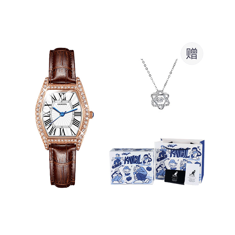KANGOL Женские часы кварцевый механизм белый циферблат набор с подарочной картой и коробкой
KANGOL Женские часы кварцевый механизм белый циферблат набор с подарочной картой и коробкой