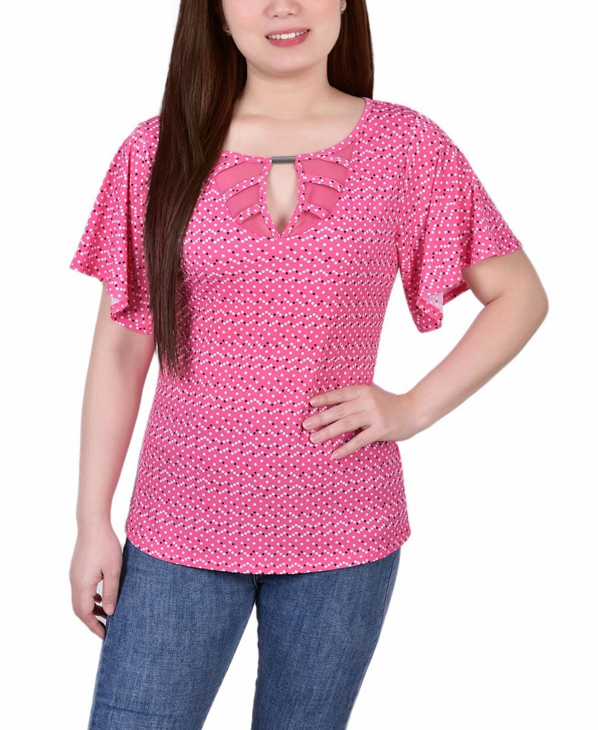 Женский сетчатый вязаный топ с развевающимися рукавами NY Collection, мульти
Женский сетчатый вязаный топ с развевающимися рукавами NY Collection, мульти