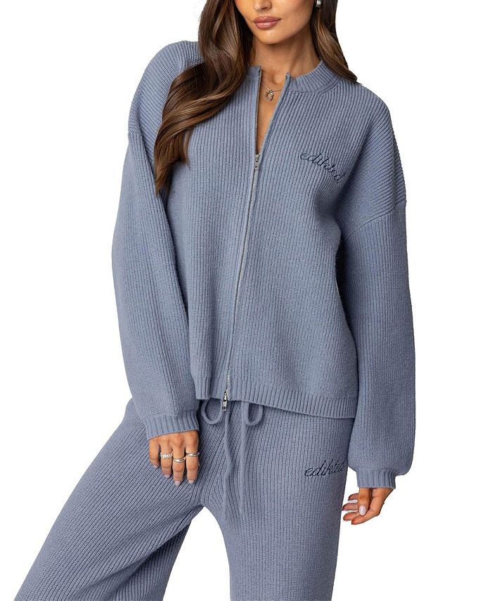 Крис Свитер с резинкой и молнией Edikted, синий
Крис Свитер с резинкой и молнией Edikted, синий