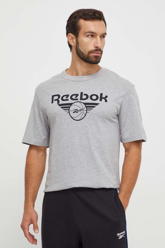Баскетбольная хлопковая футболка Reebok Classic, серый 
Баскетбольная хлопковая футболка Reebok Classic, серый