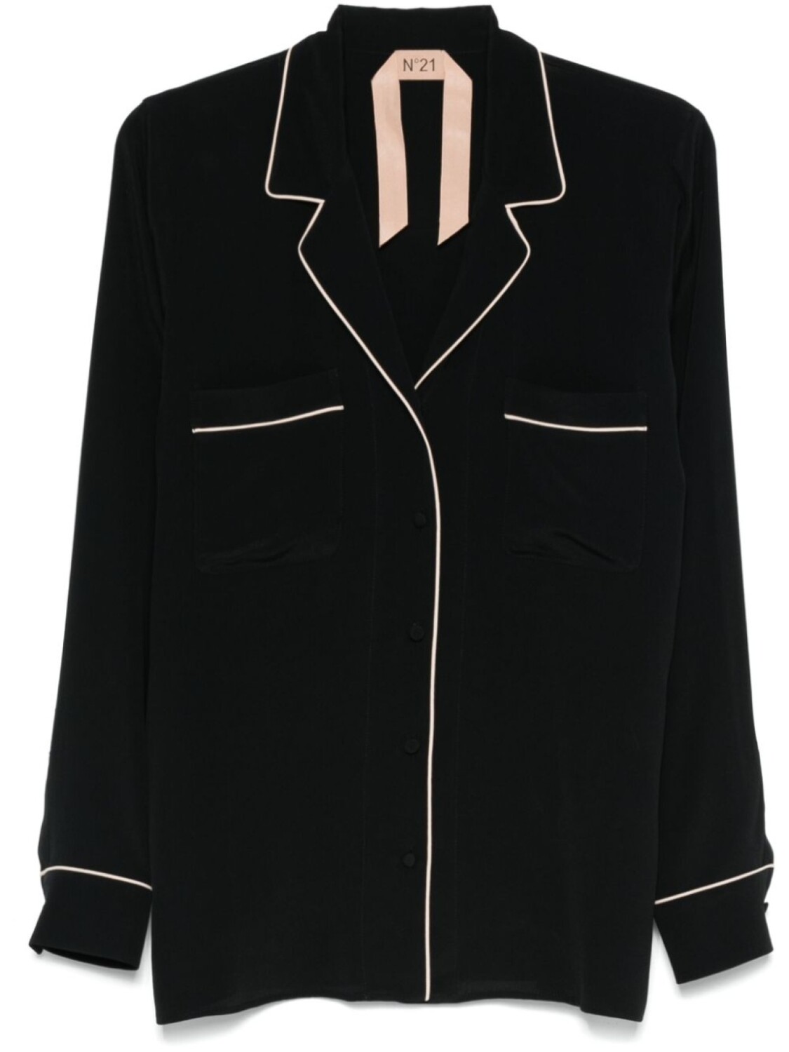 Рубашка с отделкой кантом №21 Nº21, черный 
Рубашка с отделкой кантом №21 Nº21, черный