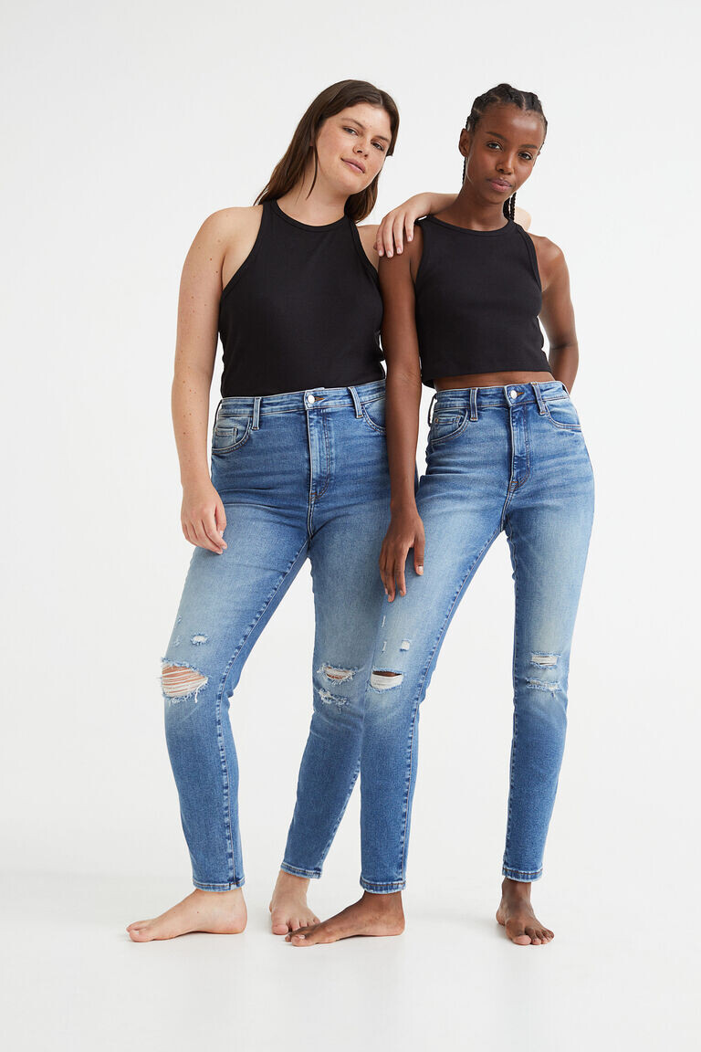 Высокие джинсы скинни true to you H&M, синий
Высокие джинсы скинни true to you H&M, синий