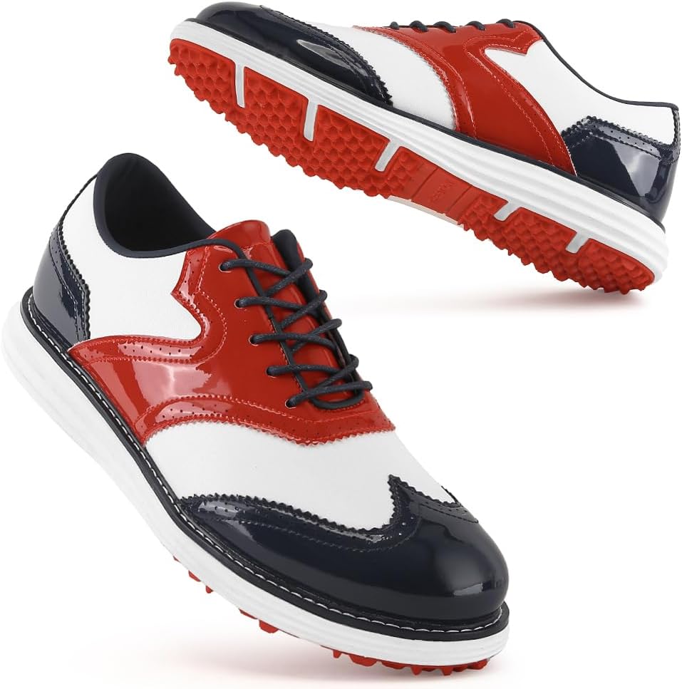 Мужские гольф-кроссовки Ifrich с 9 шипами, профессиональные, удобные, для занятий гольфом на открытом воздухе, белый/красный/синий
Мужские гольф-кроссовки Ifrich с 9 шипами, профессиональные, удобные, для занятий гольфом на открытом воздухе, белый/красный/синий