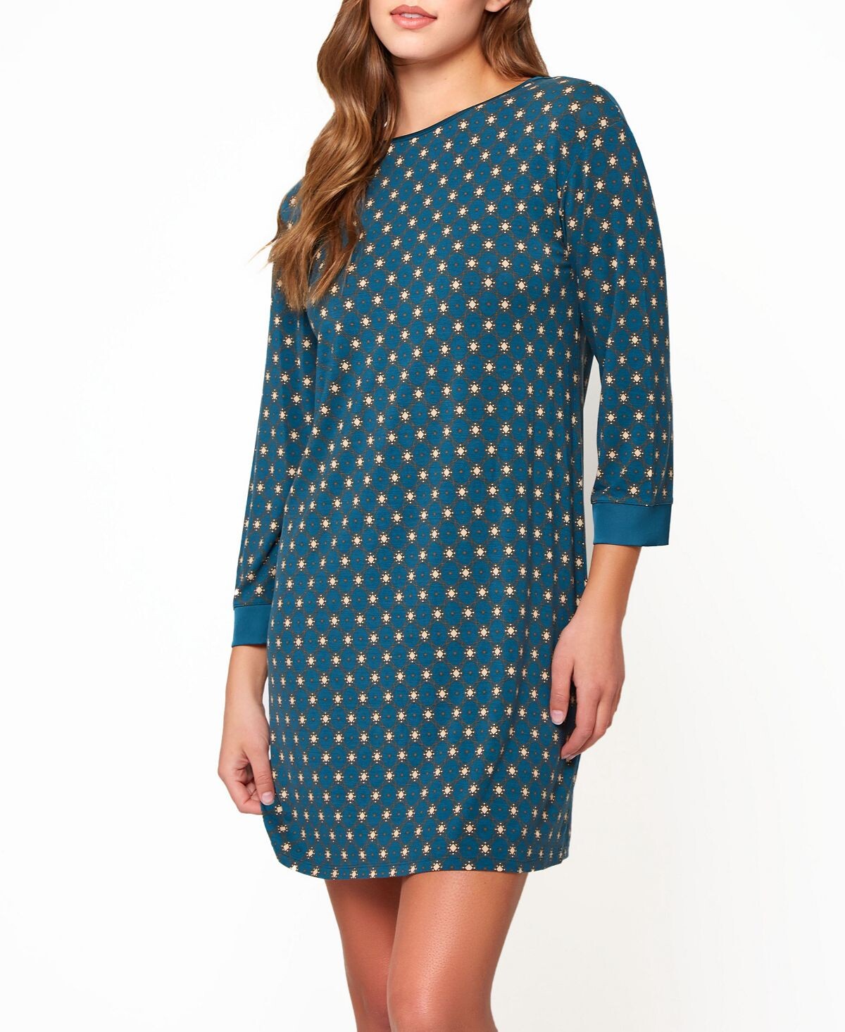 Женская ультрамягкая сорочка с принтом \"замочная скважина\" на спине \"Малахит\" iCollection