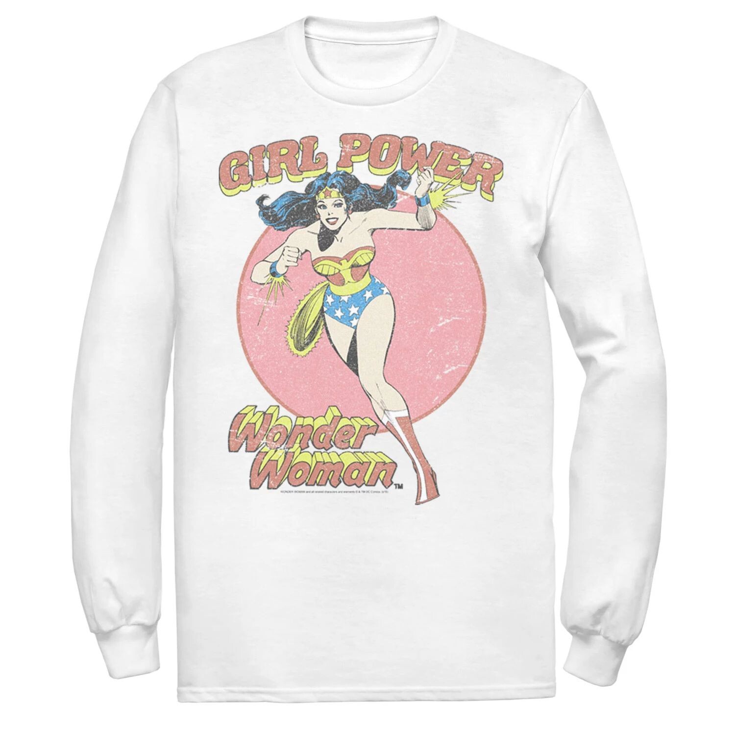 Мужская футболка DC Comics Wonder Woman Running Girl с текстовым плакатом и графическим рисунком с длинными рукавами Licensed Character