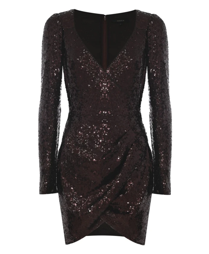 Мини Платье с пайетками и драпированная юбка тюльпан Kocca, коричневый
Мини Платье с пайетками и драпированная юбка тюльпан Kocca, коричневый