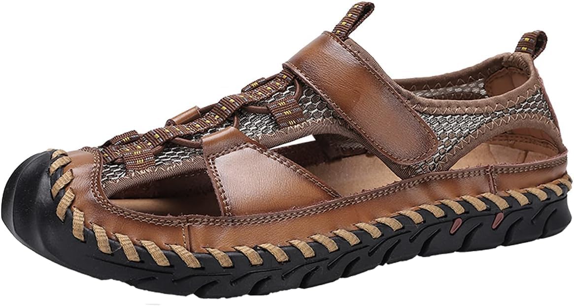 Мужские летние дышащие спортивные сандалии из кожи, комфортные походные шлепанцы с закрытым носком, уличная повседневная обувь Fisherman Asifn, желтый
Мужские летние дышащие спортивные сандалии из кожи, комфортные походные шлепанцы с закрытым носком, уличная повседневная обувь Fisherman Asifn, желтый