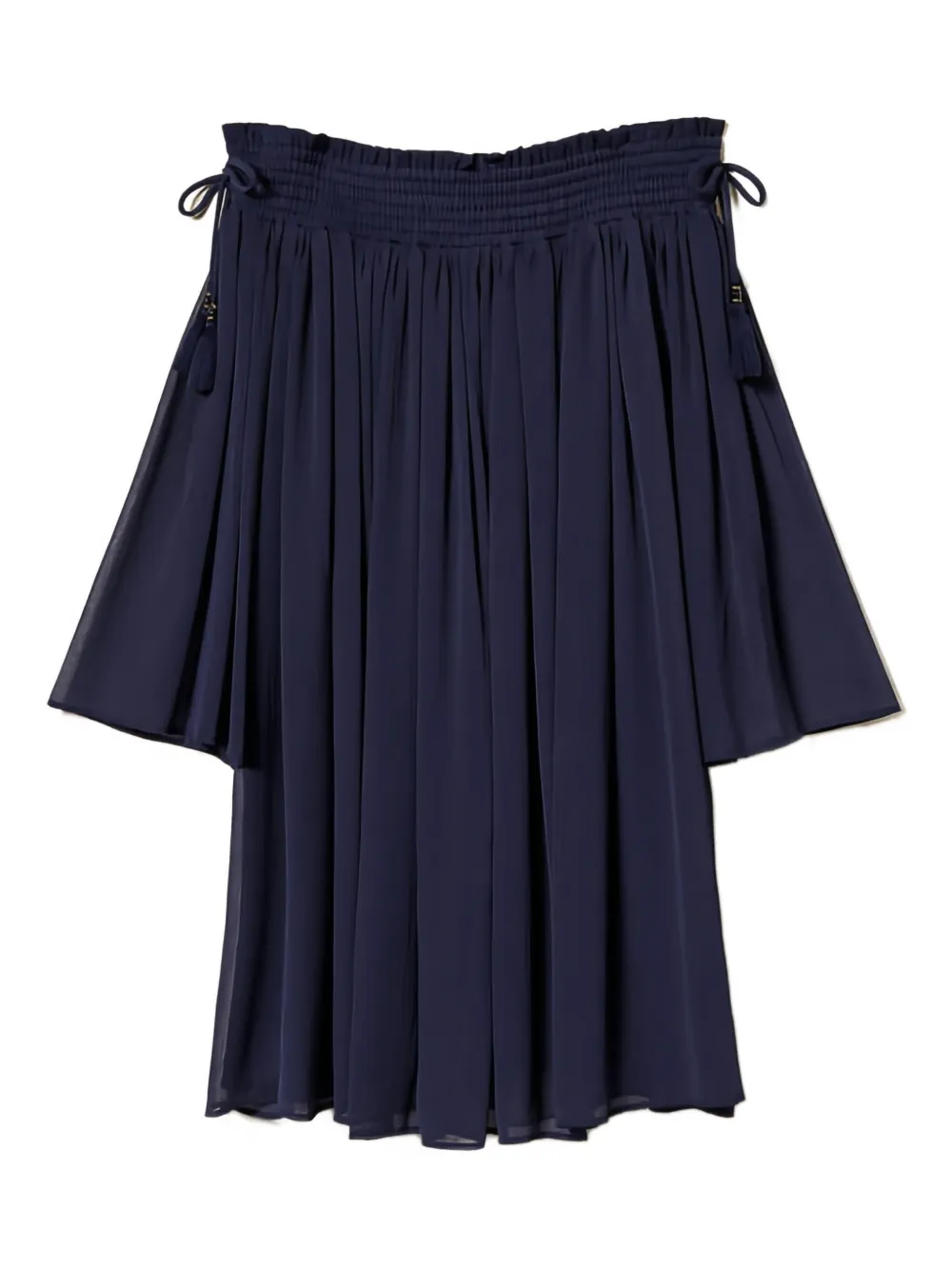 Мини-платье с открытыми плечами и кисточками TWINSET, синий
Мини-платье с открытыми плечами и кисточками TWINSET, синий