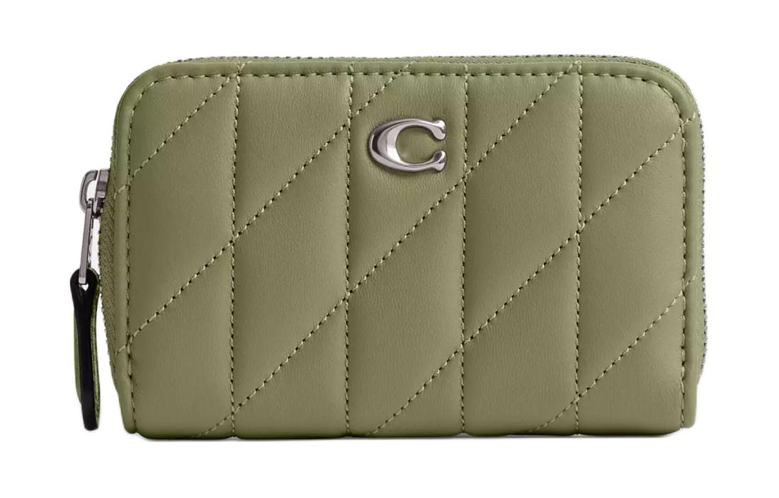 COACH Кошелёк-монетница на молнии из мягкой кожи миниатюрный женский светлый античный никель и мох
COACH Кошелёк-монетница на молнии из мягкой кожи миниатюрный женский светлый античный никель и мох