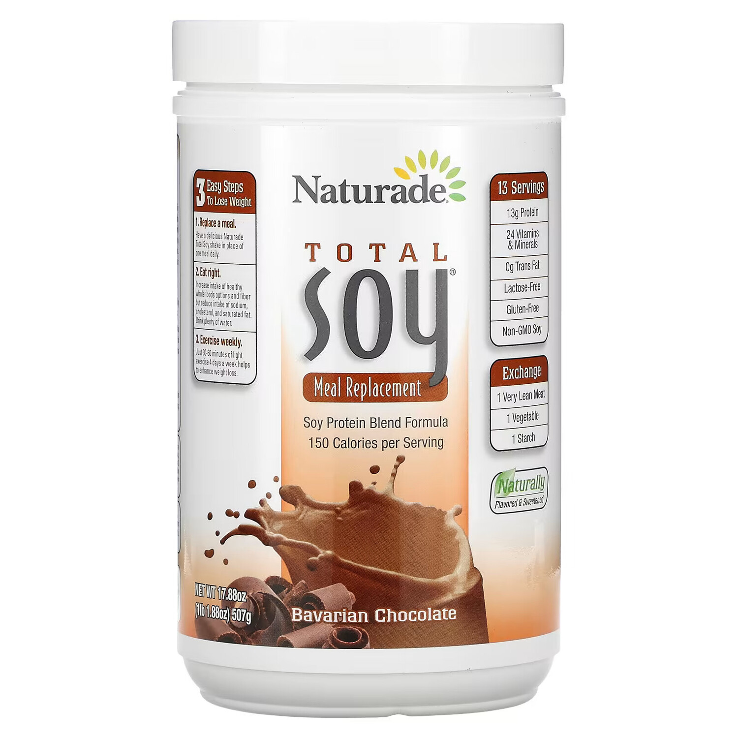 Naturade, Total Soy, заменитель приема пищи, баварский шоколад, 507 г (17,88 унции)
Naturade, Total Soy, заменитель приема пищи, баварский шоколад, 507 г (17,88 унции)