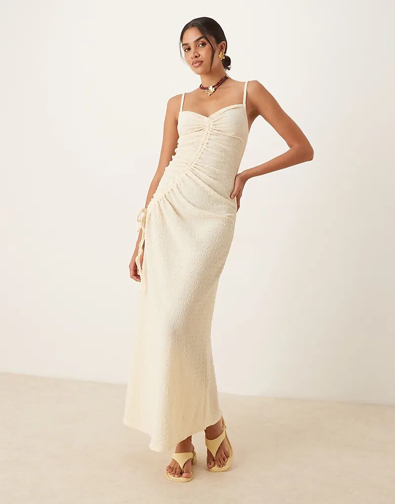 Платье миди ASOS DESIGN кремового цвета с текстурированным лифом на бретелях и завязками на завязках
Платье миди ASOS DESIGN кремового цвета с текстурированным лифом на бретелях и завязками на завязках