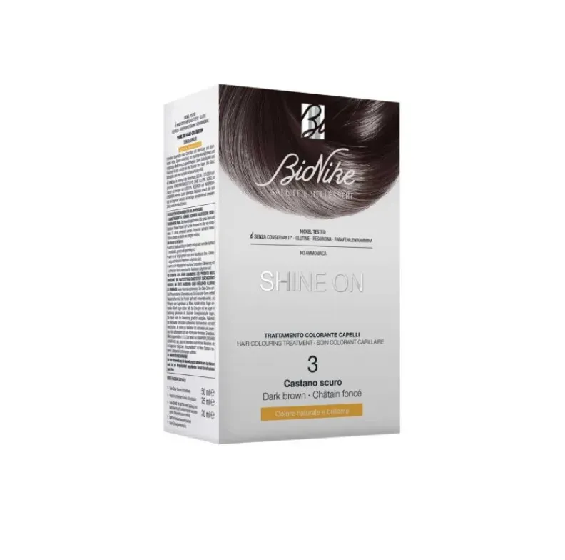 Средство для окрашивания волос Bionike Shine On 3 Dark Brown
Средство для окрашивания волос Bionike Shine On 3 Dark Brown