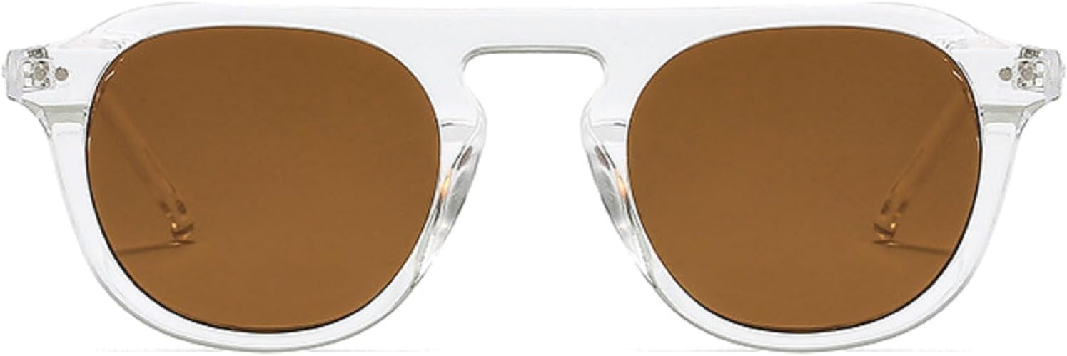 Ретро-солнцезащитные очки с квадратными заклепками для мужчин, модные темно-зеленые и желтые оттенки, защита от ультрафиолета UV400, трендовые женские солнцезащитные очки-пилот mincl, Clear Brown
Ретро-солнцезащитные очки с квадратными заклепками для мужчин, модные темно-зеленые и желтые оттенки, защита от ультрафиолета UV400, трендовые женские солнцезащитные очки-пилот mincl, Clear Brown